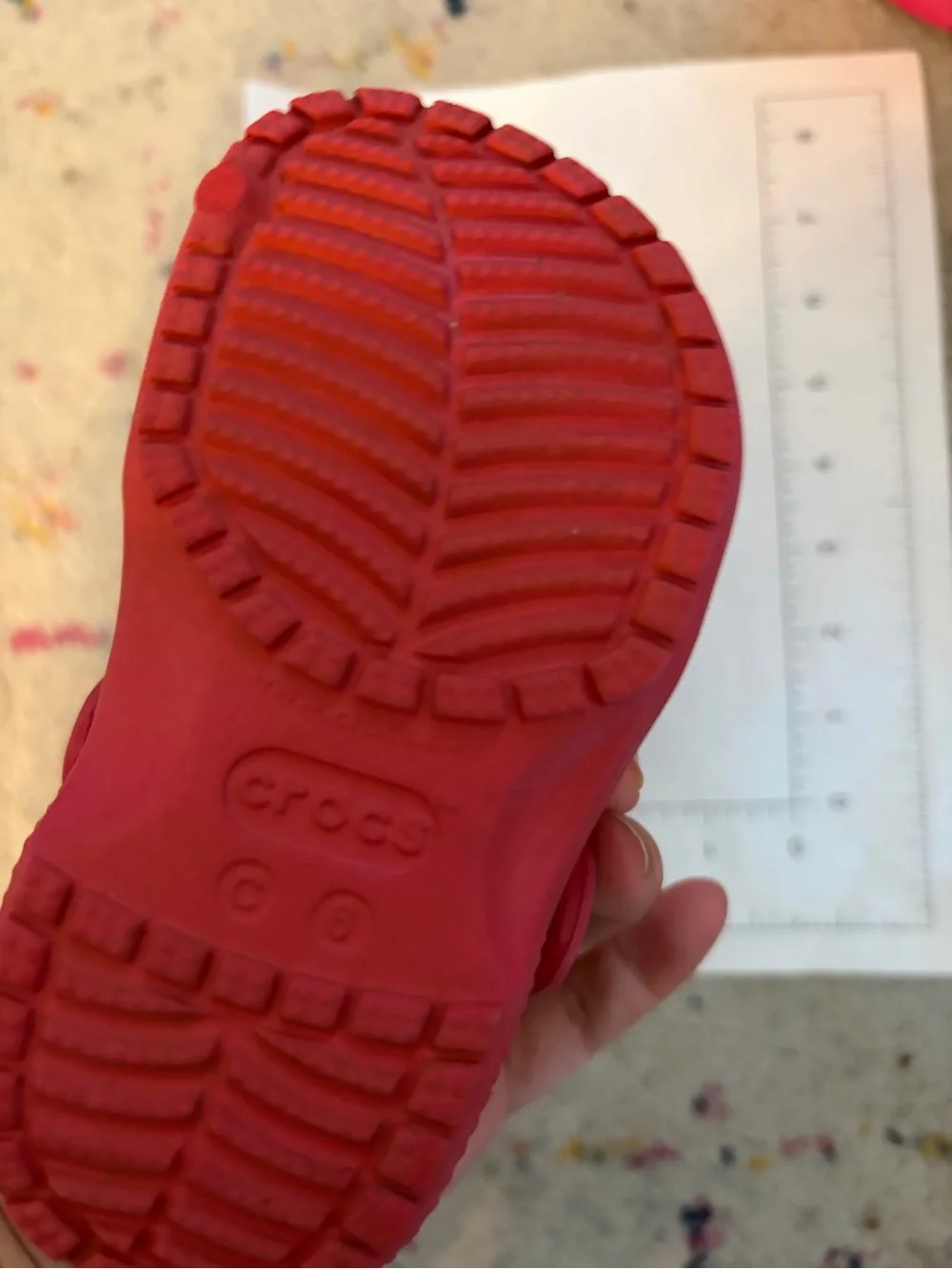 CROCS Kids Red Classic Clog Sandals 5.5